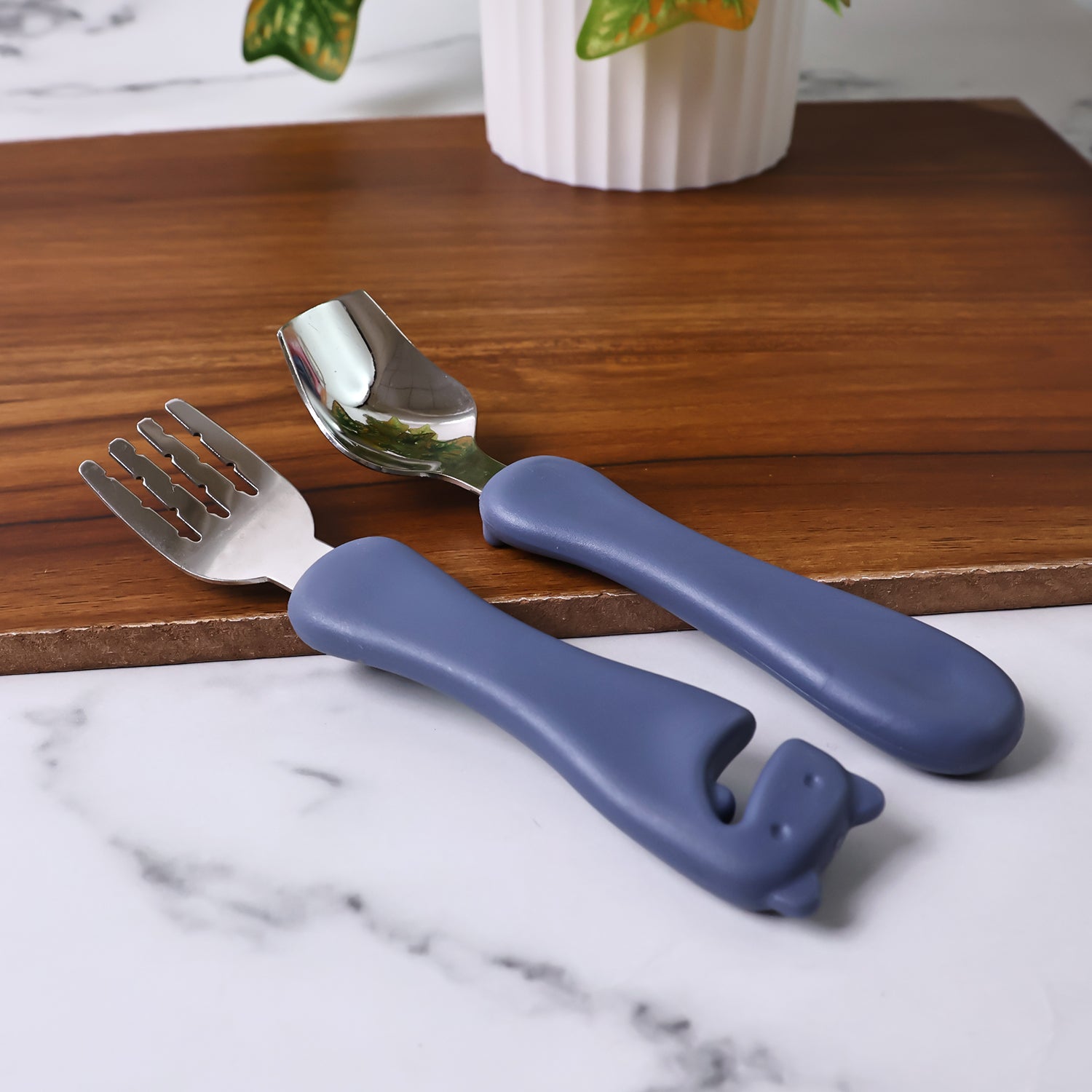 Supermom Foodie Stainless Steel Spoon & Fork (2 Pc Set) Supermom Foodie Stainless Steel Spoon & Fork (2 Pc Set)